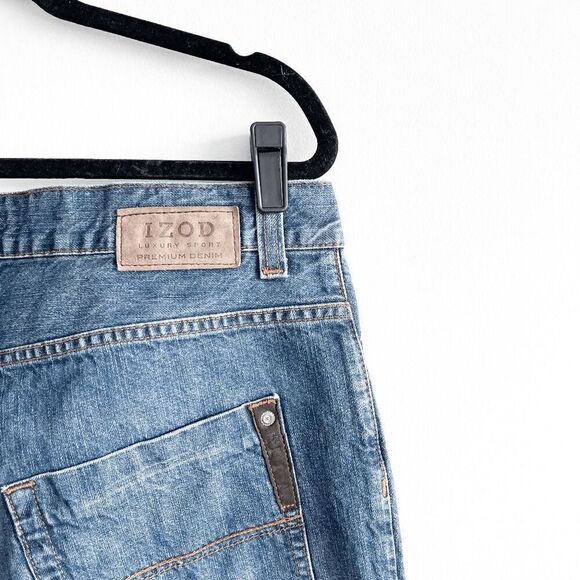 Izod Luxury Sport Mens Denim Relaxed Straight Jeans Blue 38 - Picture 4 of 9